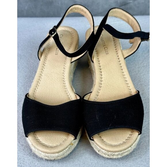 Charter Club Luchia Womens Canvas Buckle Wedge Sandals - Picture 5 of 5